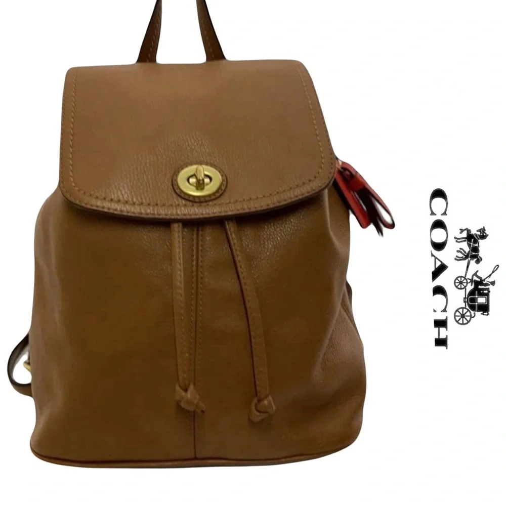 🦌 COACH Park Tan Pebbled Leather Backpack F24385 in BritishTan 🦌 - Picture 12 of 12